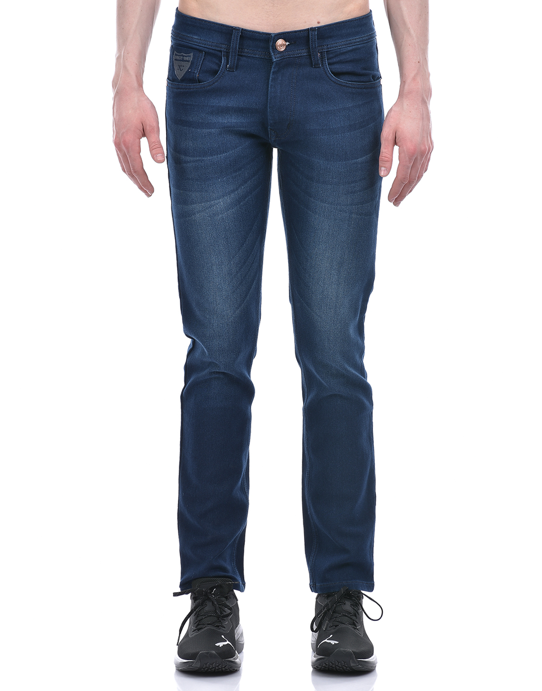 Numero Uno Men Solid Dark Blue Jeans